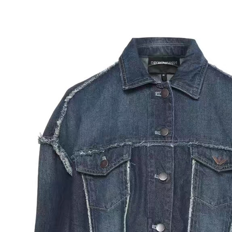 (Women) Emporio Armani  Blue Denim Jacket with Single-Breasted Lapel Design. 3H2B78-2D5YZ-0941 圖 5