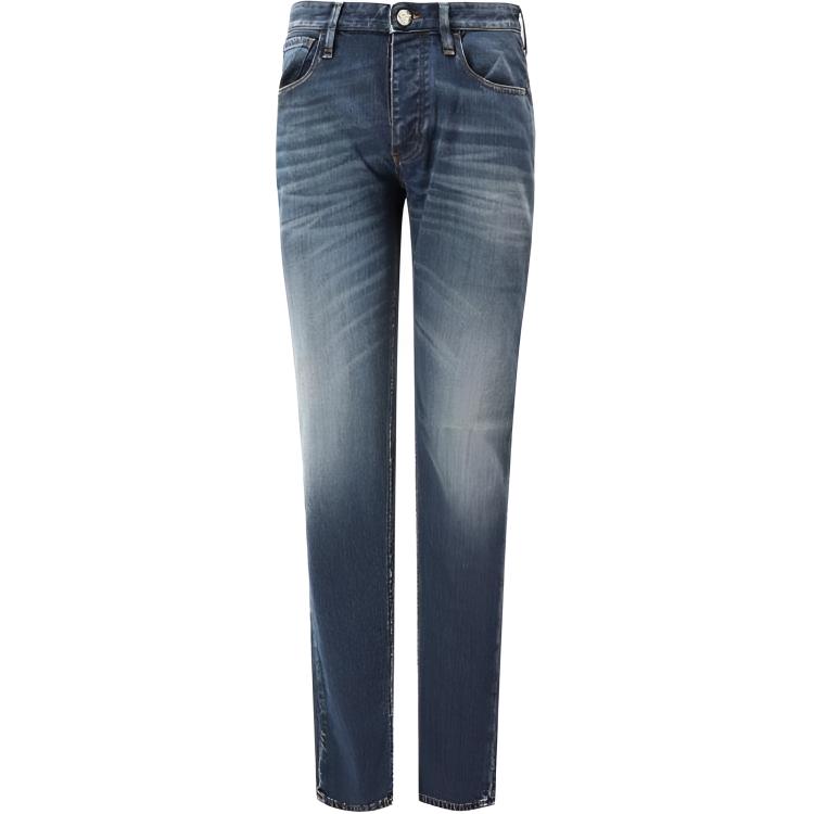 (Women) Emporio Armani  Blue Mid-Rise Straight-Leg Washed Denim Jeans 3L1J75-1DK1Z-0942