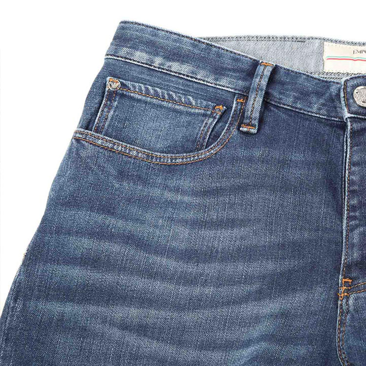 (Women) Emporio Armani  Blue Mid-Rise Straight-Leg Washed Denim Jeans 3L1J75-1DK1Z-0942 圖 5