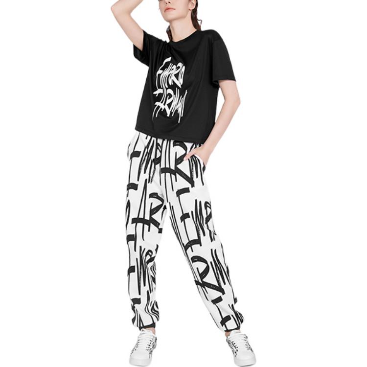 Lookbook (W) 艾玛妮胶囊款全印花标志黑白配色运动裤 6K2P6L1JHSZ-F160