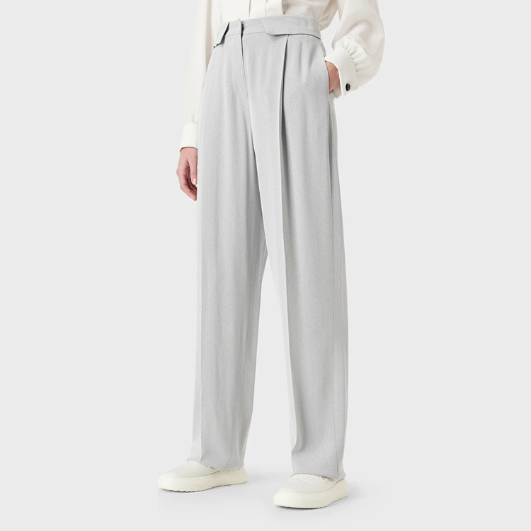 (Women) Emporio Armani  Chevron Pattern Grey Tailored Pants. INP40T-I2120-1010 圖 4