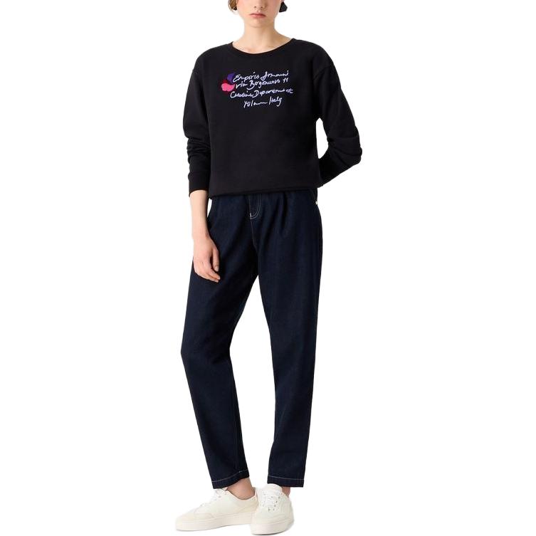 (Women) EMPORIO ARMANI  Cotton Knit Sweatshirt with Floral Embroidery. 6R2M7E-2J49Z-0926 圖 3