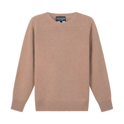 (Women) EMPORIO ARMANI FW22 Solid Color Crewneck Cashmere Sweater Beige. 8N2MW3-2MA1Z-0137