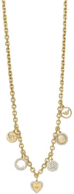 (Women) Emporio Armani Gold Heart-Shaped Pendant Necklace with Alloy Design EGS3103710 Order (Women) Emporio Armani Gold Heart-Shaped Pendant Necklace with Alloy Design EGS3103710