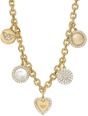 (Women) Emporio Armani Gold Heart-Shaped Pendant Necklace with Alloy Design EGS3103710 Lookbook (Women) Emporio Armani Gold Heart-Shaped Pendant Necklace with Alloy Design EGS3103710