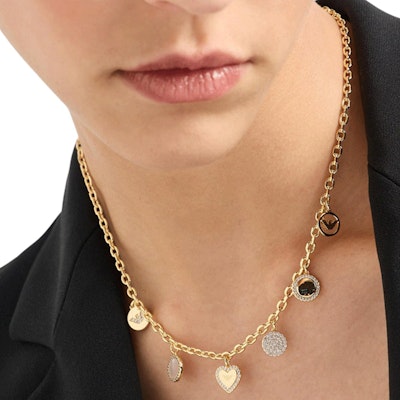 (Women) Emporio Armani Gold Heart-Shaped Pendant Necklace with Alloy Design EGS3103710 Shop (Women) Emporio Armani Gold Heart-Shaped Pendant Necklace with Alloy Design EGS3103710