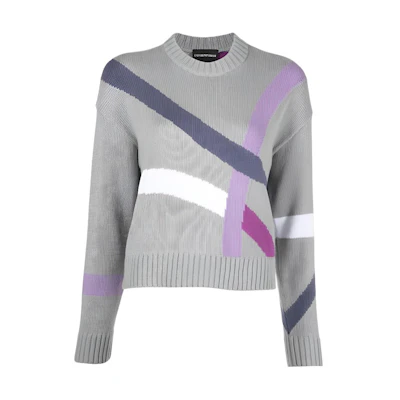 (Women) Emporio Armani Grey Crewneck Knit Oversized Sweater SS22. 6L2MYD2MB3Z0636