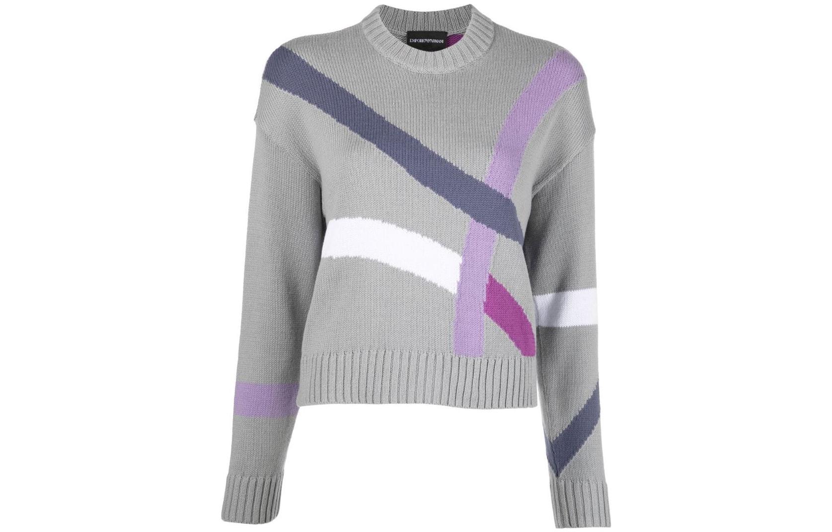 Order (Women) Emporio Armani  Grey Crewneck Knit Oversized Sweater SS22. 6L2MYD2MB3Z0636