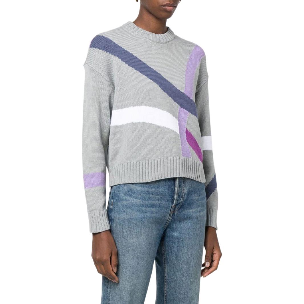 Shop (Women) Emporio Armani  Grey Crewneck Knit Oversized Sweater SS22. 6L2MYD2MB3Z0636