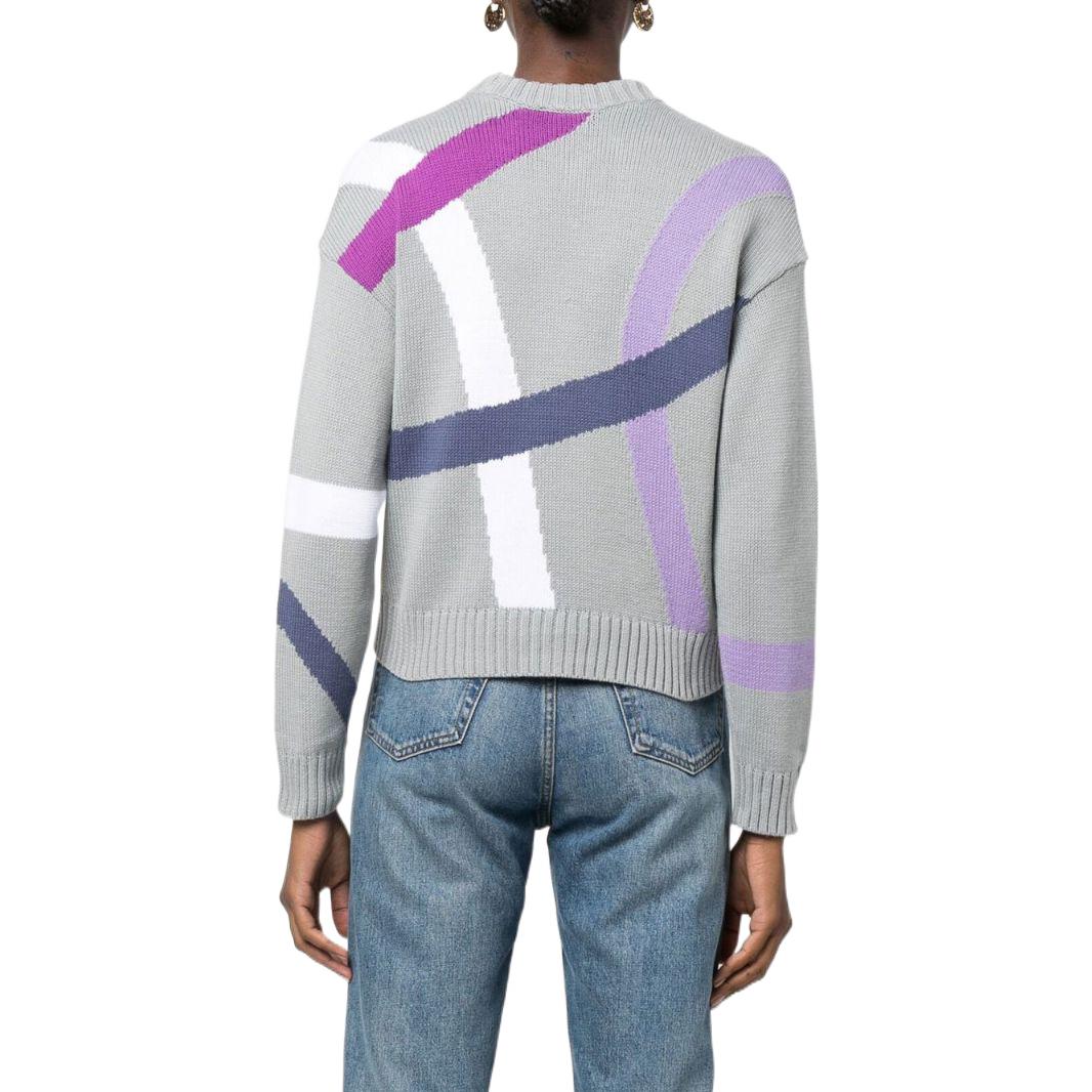 Purchase (Women) Emporio Armani  Grey Crewneck Knit Oversized Sweater SS22. 6L2MYD2MB3Z0636