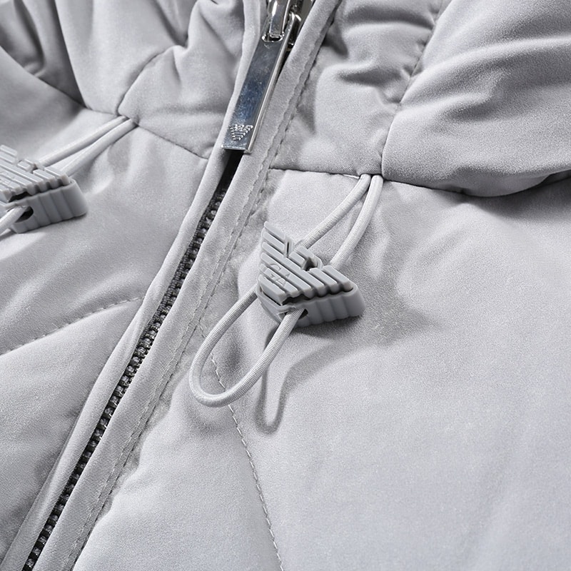 Sizing (W) エンポリオアルマーニ グレーフード付きパファージャケット SS24 ルーズフィット 6R2B79-2NFEZ-0608