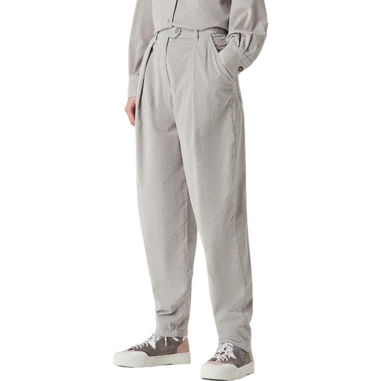 (Women) Emporio Armani  Grey Mid-Rise Tapered Casual Pants. 6R2J4A-2NS0Z-0637 圖 3