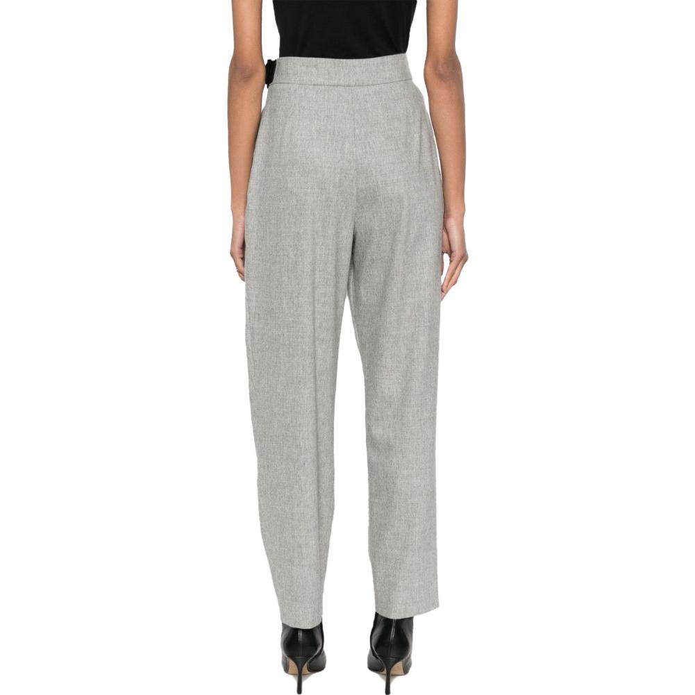 (Women) Emporio Armani  Grey Tapered Casual Pants with Mixed Color Pleats. H4NP38-E2109-630 圖 4