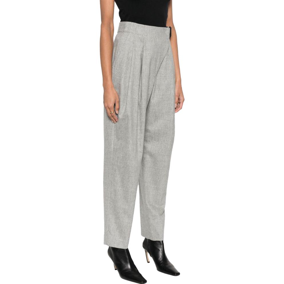 (Women) Emporio Armani  Grey Tapered Casual Pants with Mixed Color Pleats. H4NP38-E2109-630 圖 5