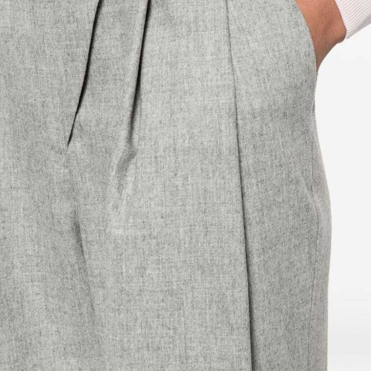 (Women) Emporio Armani  Grey Tapered Casual Pants with Mixed Color Pleats. H4NP38-E2109-630 圖 6