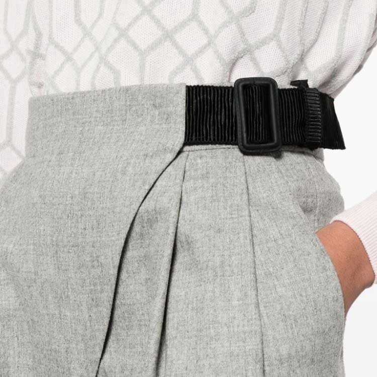 (Women) Emporio Armani  Grey Tapered Casual Pants with Mixed Color Pleats. H4NP38-E2109-630 圖 7