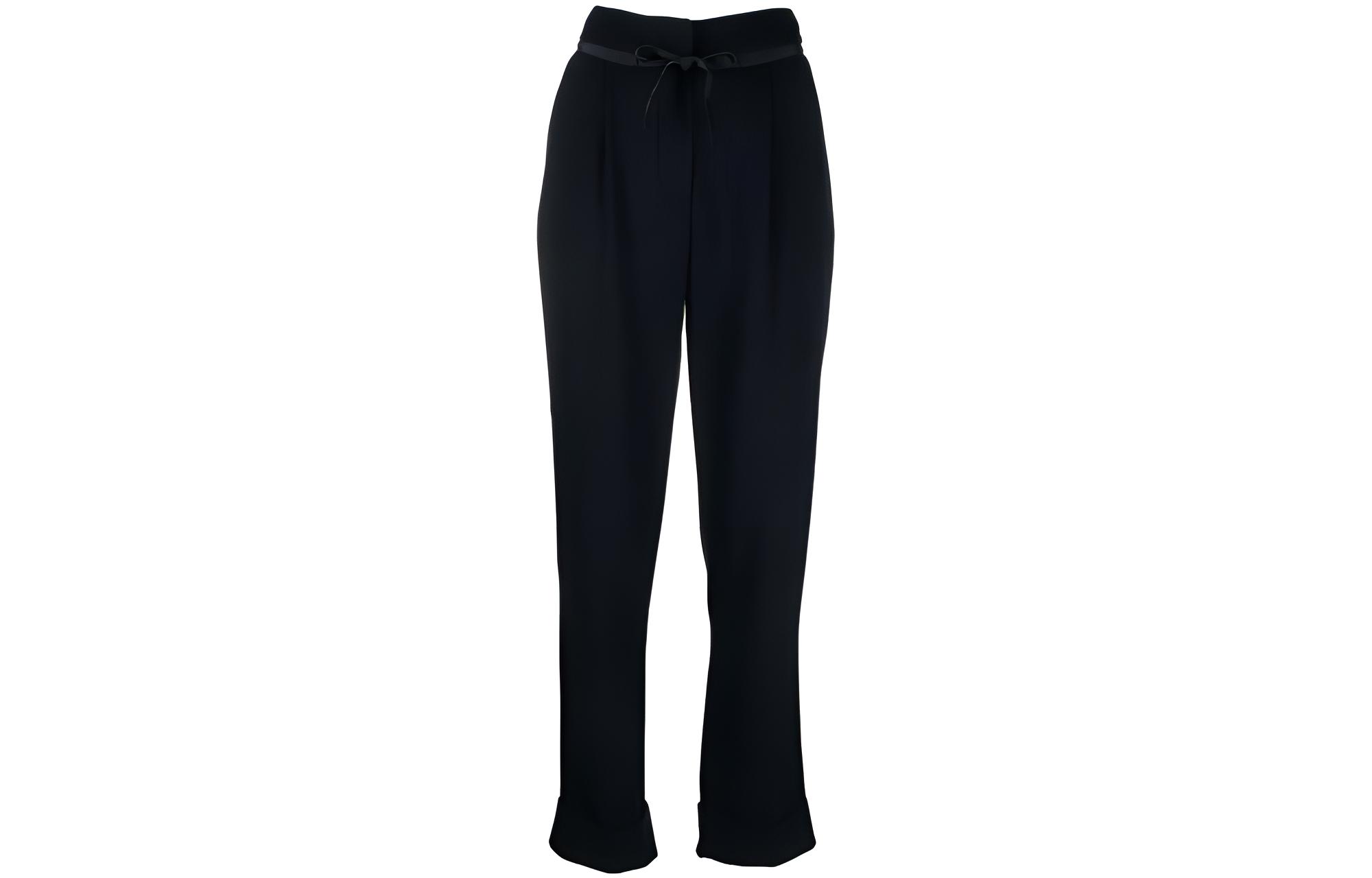 (Women) Emporio Armani  High-Waist Knit Straight-Leg Joggers Navy Blue SS22. H3NP2A-C9926-926