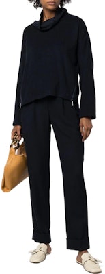 (Women) Emporio Armani High-Waist Knit Straight-Leg Joggers Navy Blue SS22. H3NP2A-C9926-926 Lookbook (Women) Emporio Armani High-Waist Knit Straight-Leg Joggers Navy Blue SS22. H3NP2A-C9926-926