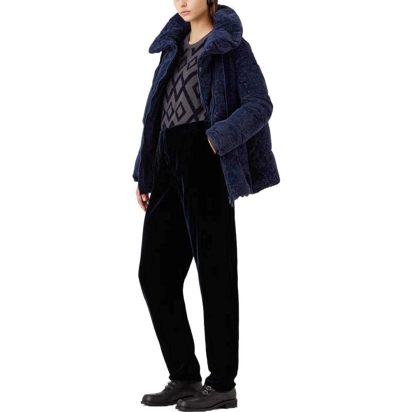 (Women) Emporio Armani  High-Waist Velvet Tapered Pants in Navy Blue. H3NP29-C2802-1926 圖 3