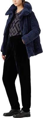 (W) Emporio Armani 高腰天鵝絨錐形長褲 海軍藍顏色 H3NP29-C2802-1926 Lookbook (W) Emporio Armani 高腰天鵝絨錐形長褲 海軍藍顏色 H3NP29-C2802-1926