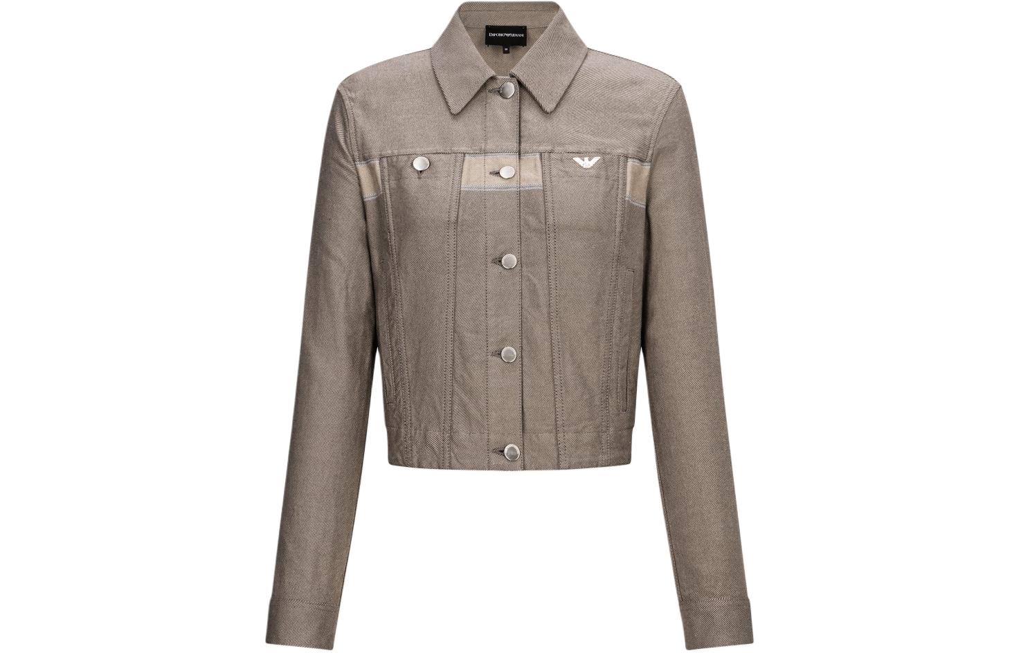 (Women) Emporio Armani  Light Brown Single-Breasted Jacket with Logo Design. 6L2B85-2NG4Z-0477 圖 2