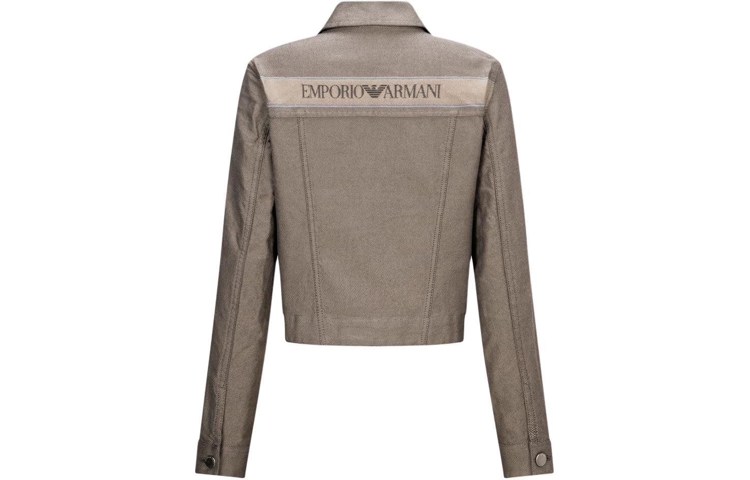 (Women) Emporio Armani  Light Brown Single-Breasted Jacket with Logo Design. 6L2B85-2NG4Z-0477 圖 3