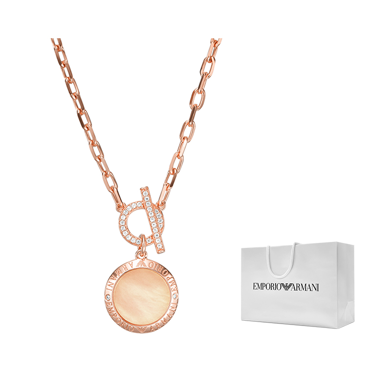 Shop (Women) Emporio Armani  Luxury 925 Silver Necklace with Diamond Pendant. EG3562221