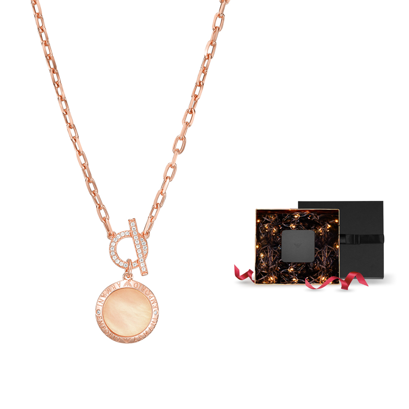 Purchase (Women) Emporio Armani  Luxury 925 Silver Necklace with Diamond Pendant. EG3562221