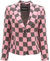 (Women) Emporio Armani Multicolor Plaid Single-Button Long Sleeve Blazer. 9NG12T-92106-013 (Women) Emporio Armani Multicolor Plaid Single-Button Long Sleeve Blazer. 9NG12T-92106-013