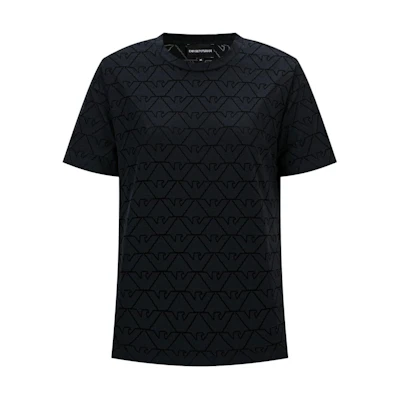 (Women) Emporio Armani Navy Blue Logo Cutout Crewneck T-Shirt SS24 3D2T7Q-2JMAZ-0927