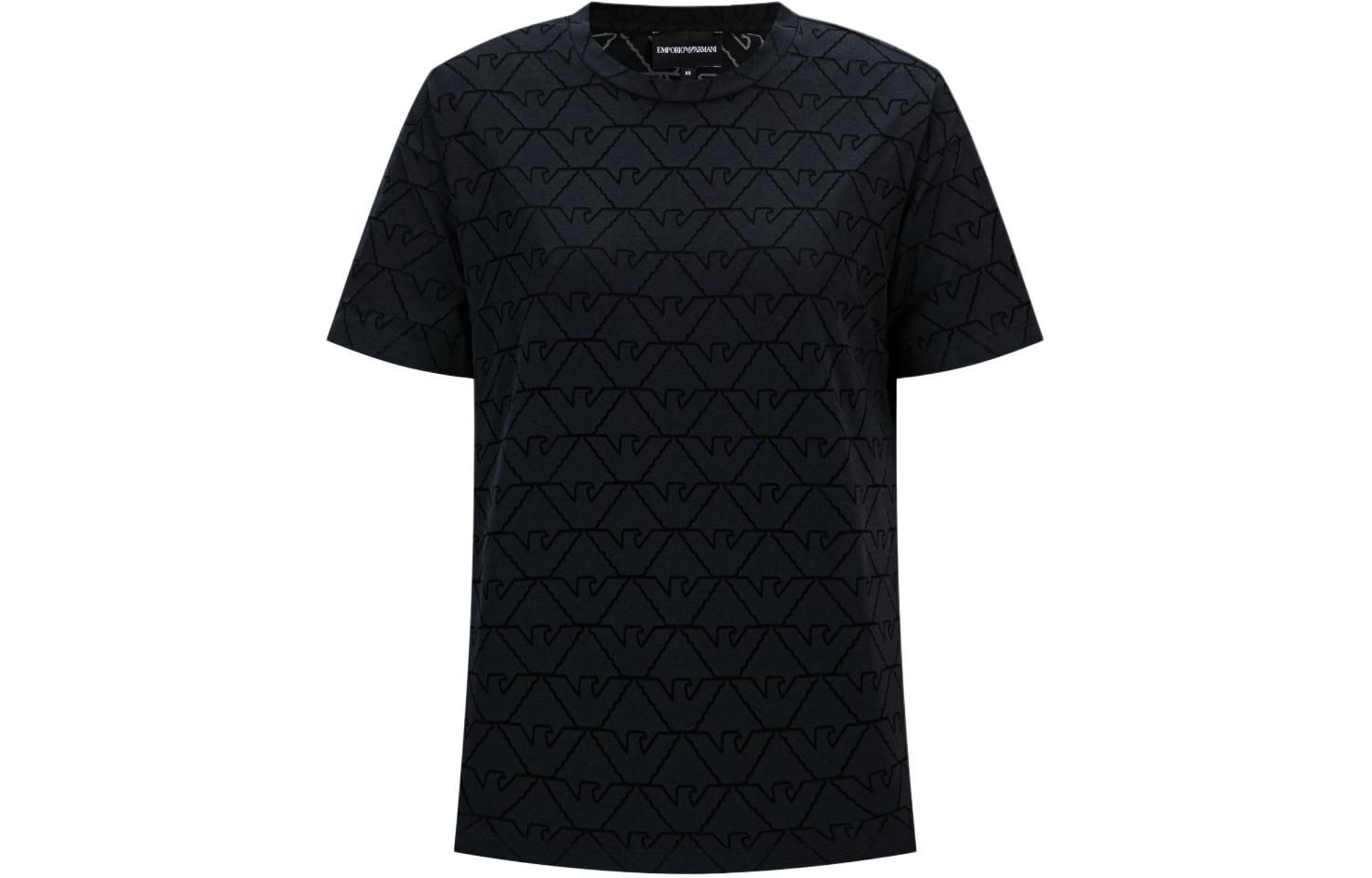 Order (Women) Emporio Armani  Navy Blue Logo Cutout Crewneck T-Shirt SS24 3D2T7Q-2JMAZ-0927