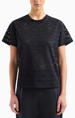 (Women) Emporio Armani Navy Blue Logo Cutout Crewneck T-Shirt SS24 3D2T7Q-2JMAZ-0927 Purchase (Women) Emporio Armani Navy Blue Logo Cutout Crewneck T-Shirt SS24 3D2T7Q-2JMAZ-0927