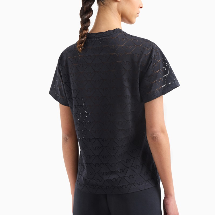 Details for (Women) Emporio Armani  Navy Blue Logo Cutout Crewneck T-Shirt SS24 3D2T7Q-2JMAZ-0927