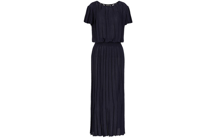 (Women) Emporio Armani  Navy Knitted Short-Sleeve Dress SS22 Collection. 3L2AT52M03Z-0901