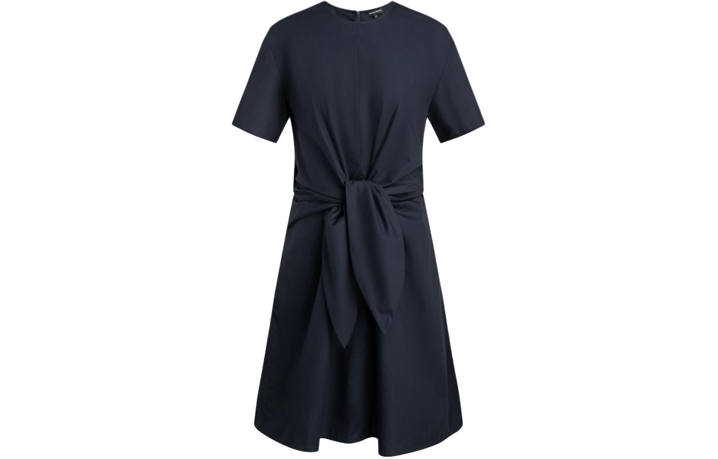 (Women) EMPORIO ARMANI  Navy Short-Sleeve Zip Waist Mini Dress SS24 3D2A72-2N0FZ-0926