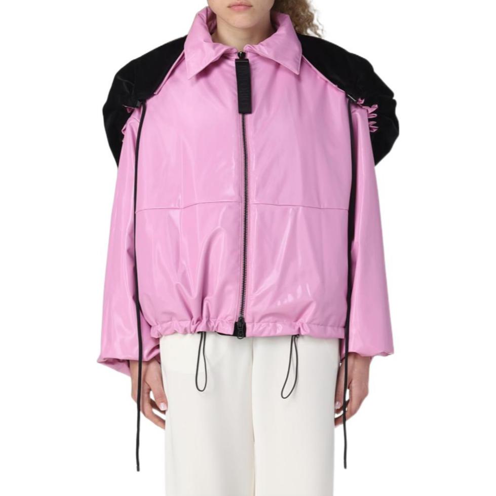 (Women) Emporio Armani  Pink Jacket with Detachable Hood and Zipper Closure. 6L2B72-2NISZ-0325