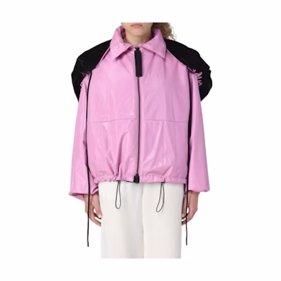 (Women) Emporio Armani Pink Jacket with Detachable Hood and Zipper Closure. 6L2B72-2NISZ-0325