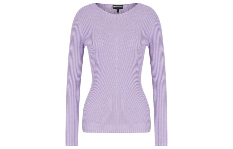 (Women) EMPORIO ARMANI  Purple Slim Fit Knit Pullover Sweater FW22 6L2MYB2-MB1Z1-0831