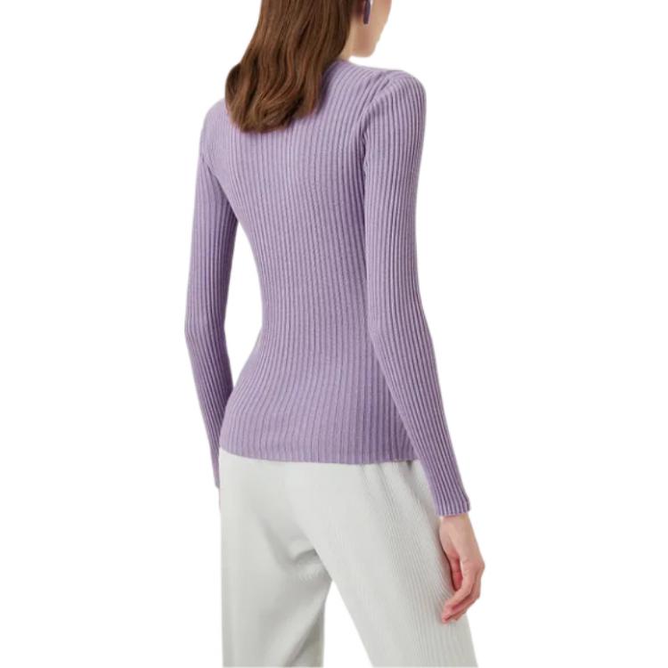 Purchase (Women) EMPORIO ARMANI  Purple Slim Fit Knit Pullover Sweater FW22 6L2MYB2-MB1Z1-0831
