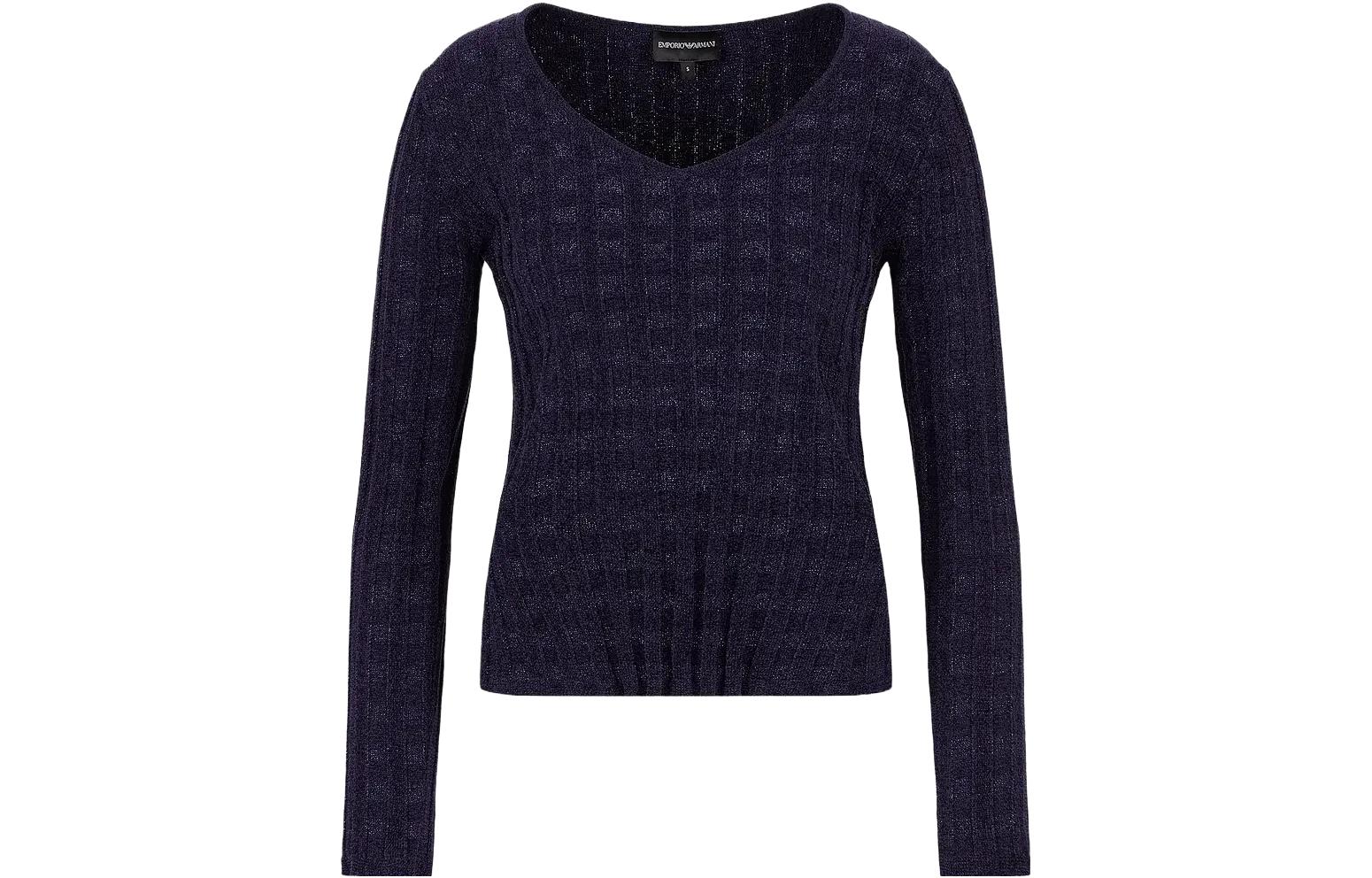 (Women) Emporio Armani  Purple V-Neck Long Sleeve Knit Sweater. 3R2MYA-2MB1Z-10820