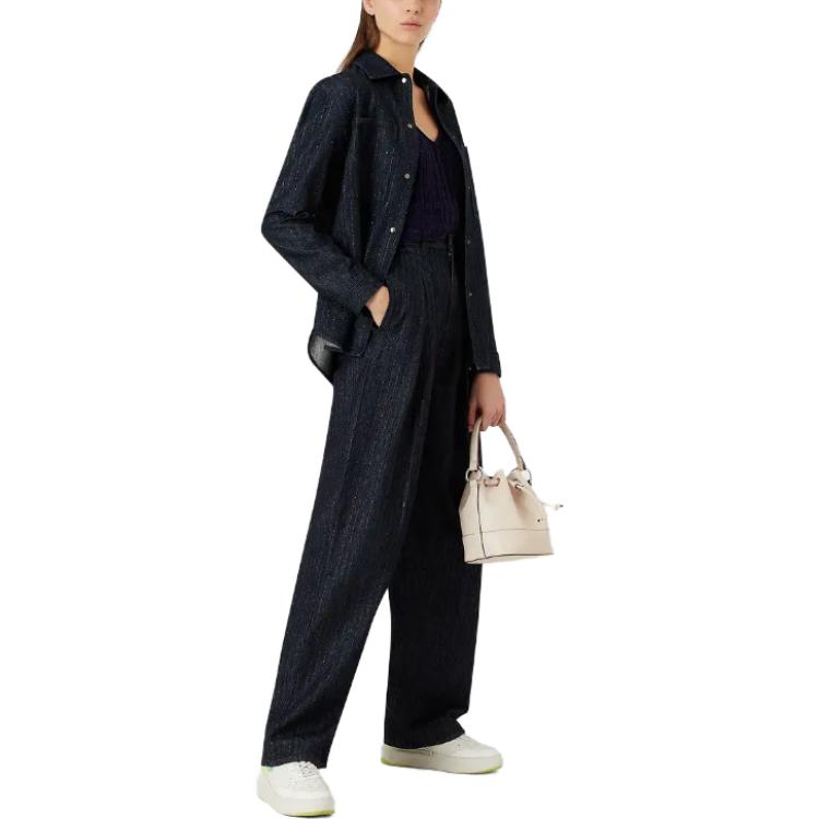 Purchase (W) エンポリオ アルマーニ パープル Vネック 長袖 ニット セーター. 3R2MYA-2MB1Z-10820