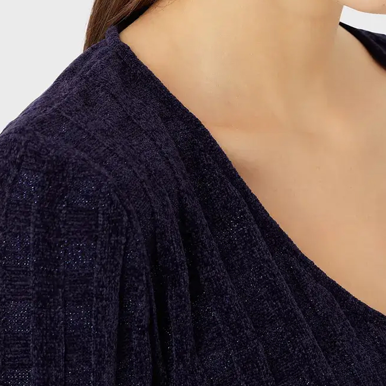 Details for (W) エンポリオ アルマーニ パープル Vネック 長袖 ニット セーター. 3R2MYA-2MB1Z-10820