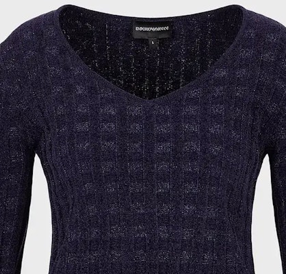 (W) エンポリオ アルマーニ パープル Vネック 長袖 ニット セーター. 3R2MYA-2MB1Z-10820 Sizing (W) エンポリオ アルマーニ パープル Vネック 長袖 ニット セーター. 3R2MYA-2MB1Z-10820