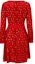 Lookbook (Women) Emporio Armani Red Floral Print Tie-Waist Long Sleeve Casual Dress 5NA1CT-52520-013