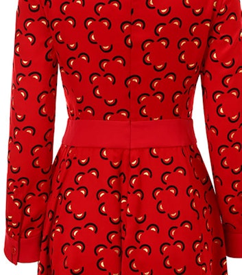 (Women) Emporio Armani Red Floral Print Tie-Waist Long Sleeve Casual Dress 5NA1CT-52520-013 Details for (Women) Emporio Armani Red Floral Print Tie-Waist Long Sleeve Casual Dress 5NA1CT-52520-013