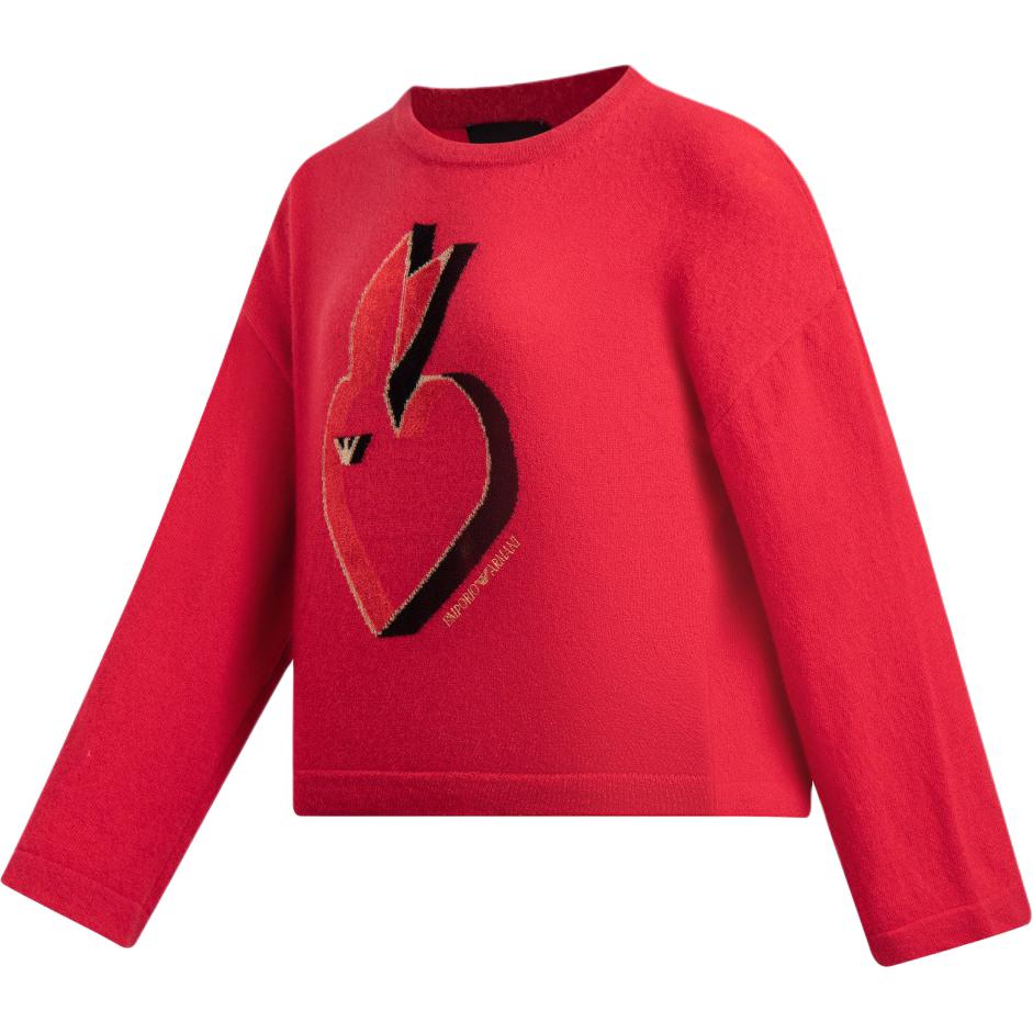 (Women) EMPORIO ARMANI  Red Rabbit Crewneck Knit Long Sleeve Sweater 3R2MWY-2M74Z-0334 圖 4
