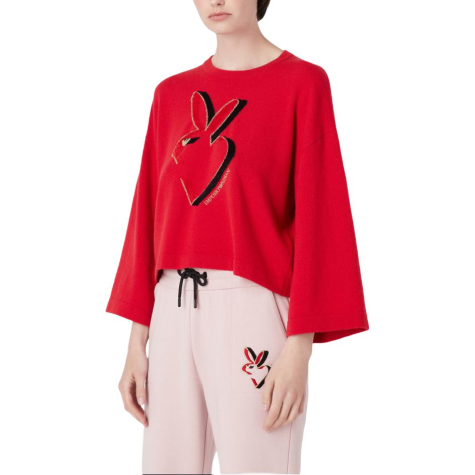 (Women) EMPORIO ARMANI  Red Rabbit Crewneck Knit Long Sleeve Sweater 3R2MWY-2M74Z-0334 圖 6