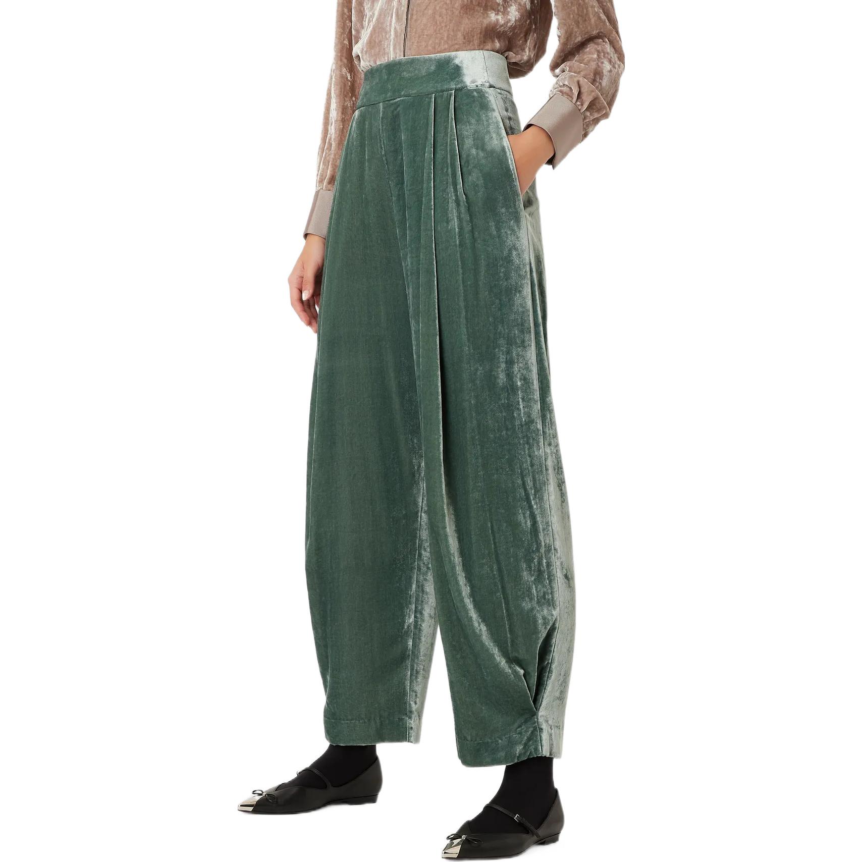 (Women) Emporio Armani  Relaxed Fit Wide-Leg Green Casual Pants. H3NP2C-C9922-1553 圖 5
