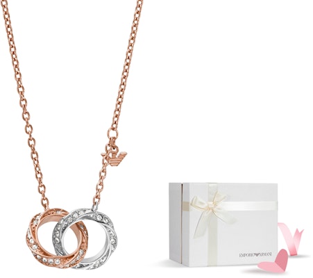 (Women) Emporio Armani Rose Gold Double Ring Pendant Necklace. EGS3004221 Purchase (Women) Emporio Armani Rose Gold Double Ring Pendant Necklace. EGS3004221
