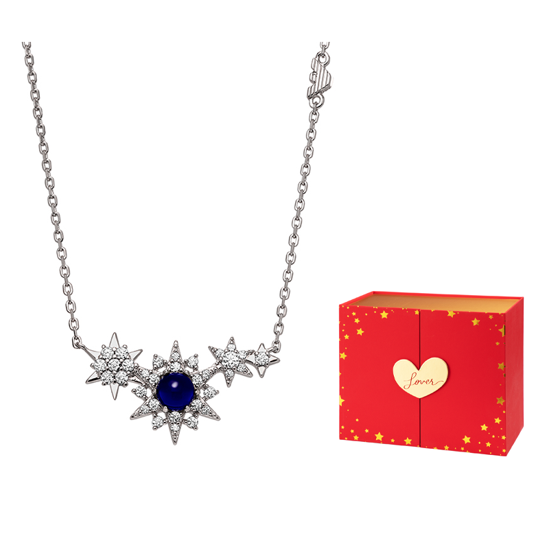 Sizing (Women) Emporio Armani  Silver Necklace Starry Night Moon & Star Design 925 Silver EG3600040